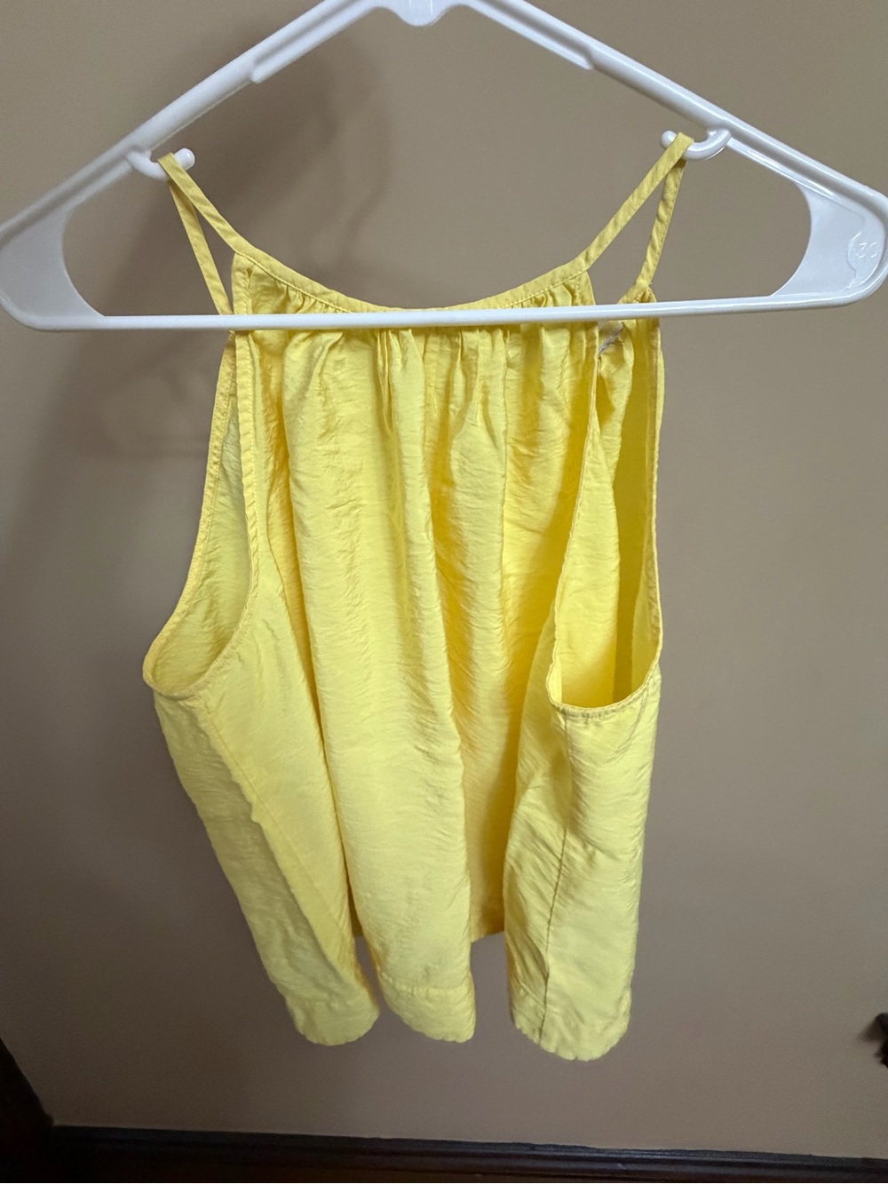 Yellow Sleeveless Tie Back Tank Top - Lightweight Summer Layer